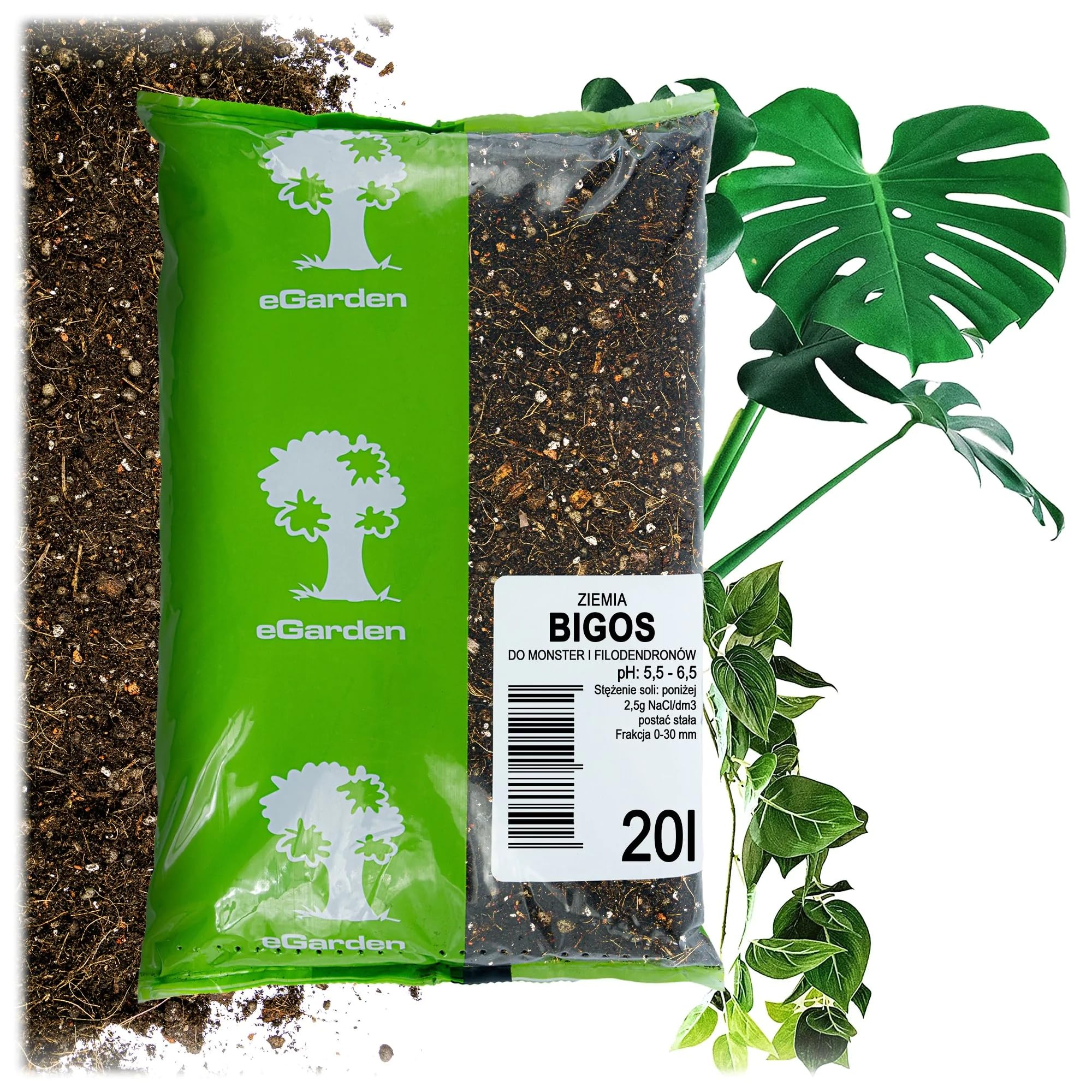 eGarden Podłoże BIGOS Lekka Ziemia do Monster i Filodendronów (20L)