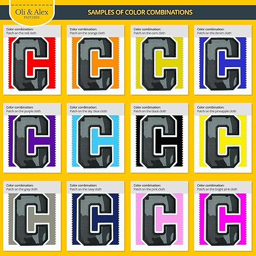 Miniatura 423 de Parches de letras termo-adhesivas de alta calidad – Lindas letras para ropa – Parche universitario para ropa – Letras bordadas de 4 1/2 parches