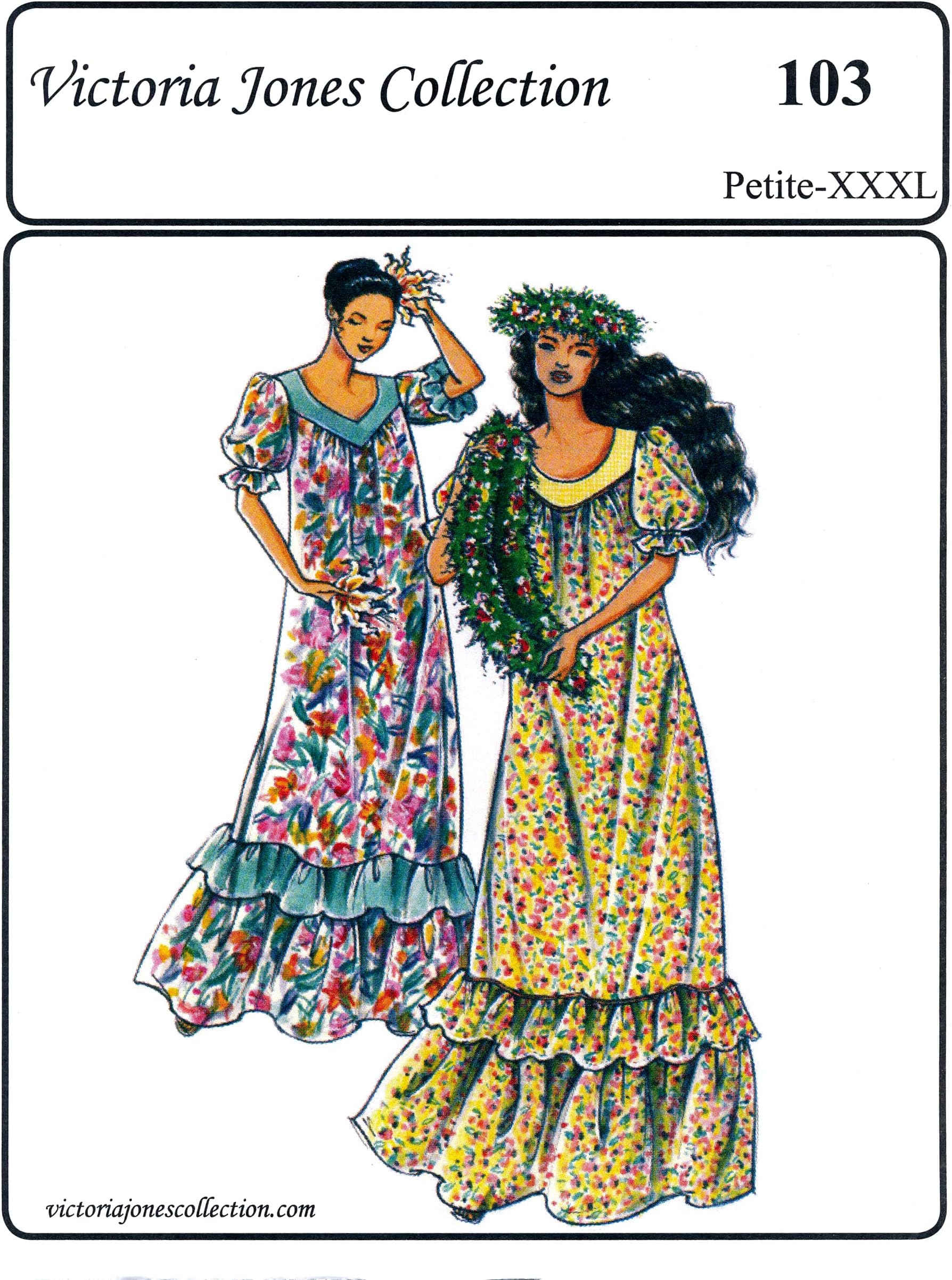 Ladies Classic Hawaiian Muumuu Sewing Pattern #103