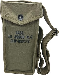CALYX Reproduction U.S. WWII .45cal M3/M3A1 Grease Gun or Thompson Magazine Carry Case Pouch- OD Green Canvas Ammo Pouch - CALYX