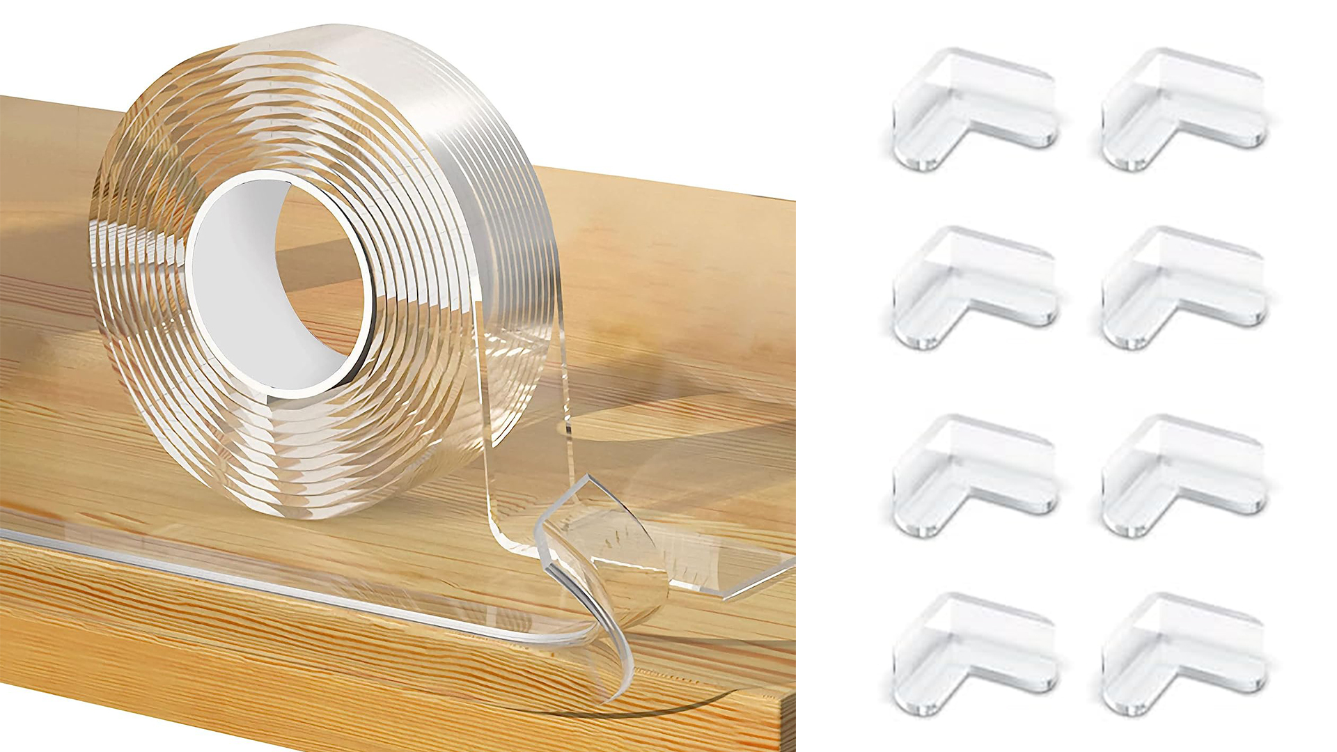 Paraspigoli Per Bambini - 6 Metri Di Nastro In Gomma Autoadesiva + 8 Protezioni Angolari Trasparenti - Foto 4