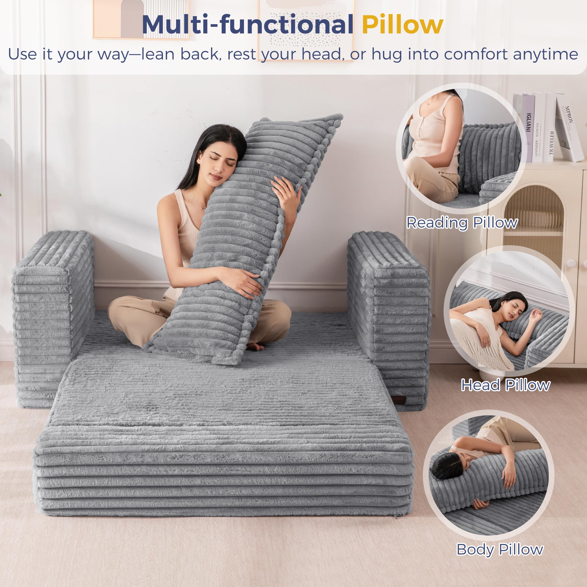 MAXYOYO Convertible Sofa Bed, Pull-Out Loveseat Couch Bed for Small Space — product photo