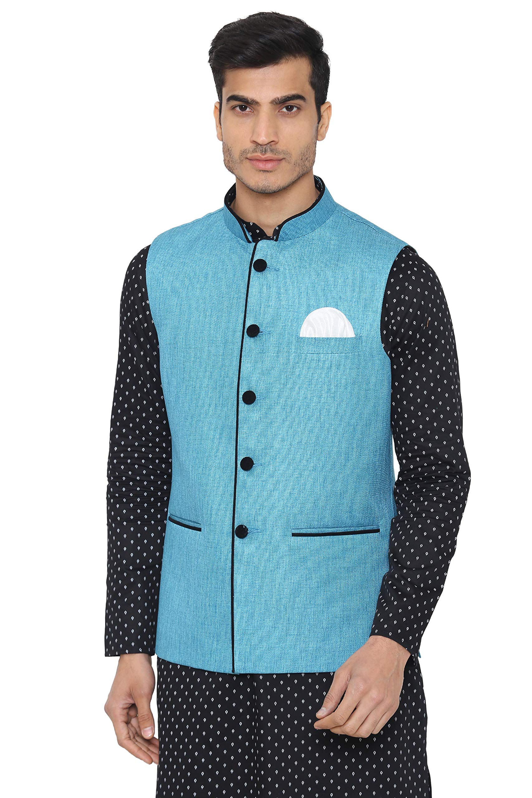 wintage Men's Rayon Bandhgala Festive Nehru Modi Jacket Waistcoat : Multiple Colors-picture-28