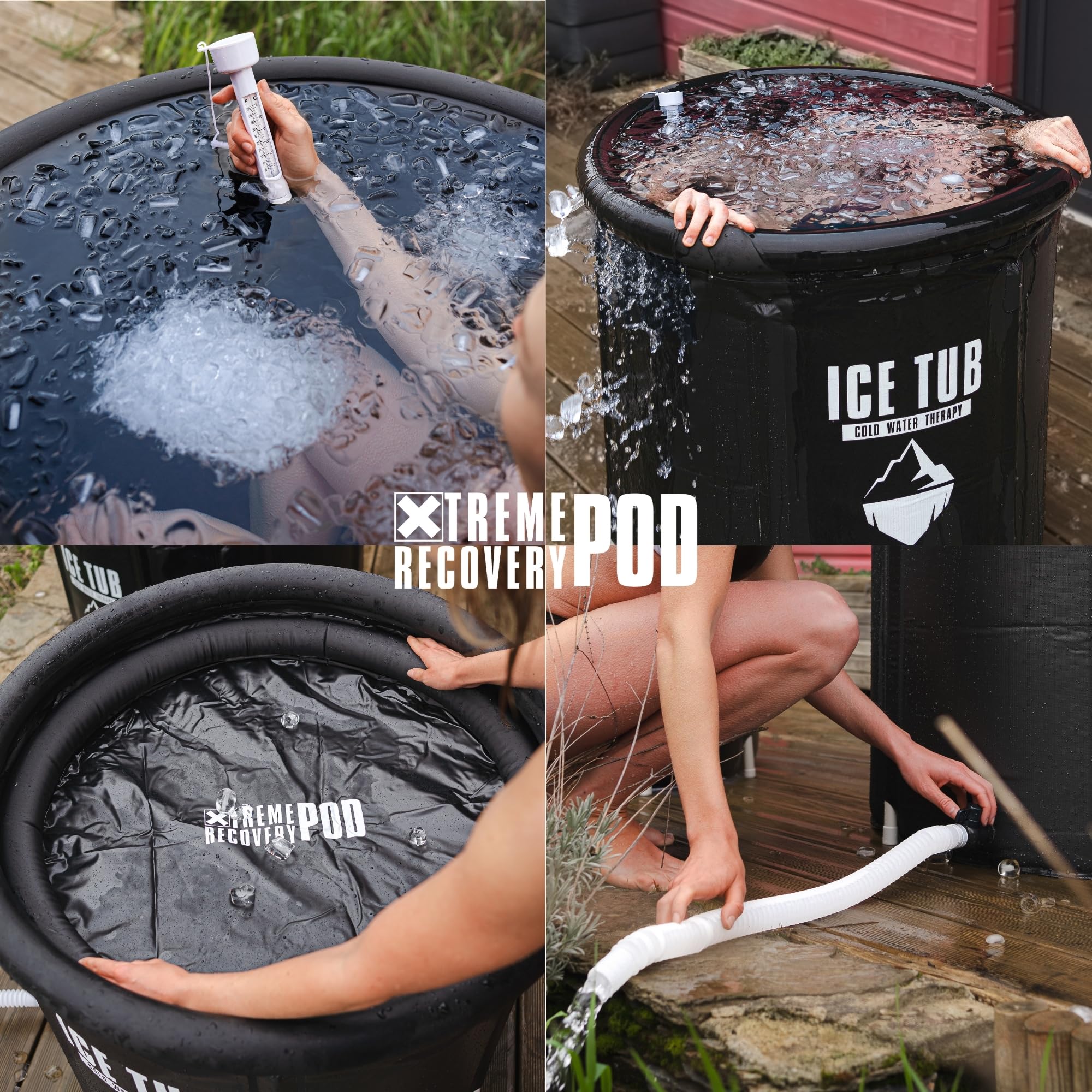 Ice Bath Premium Vasca por crioterapia Ghiaccio | Vasca da Bagno richiudibile | Vasca da Bagno Gonfiabile… (Black)