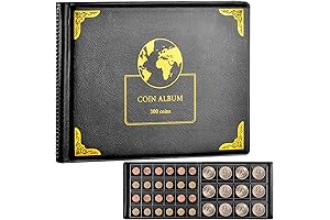Coin Collection Keeper for Aficionados: 300-Capacity Album for Nurturing Collections