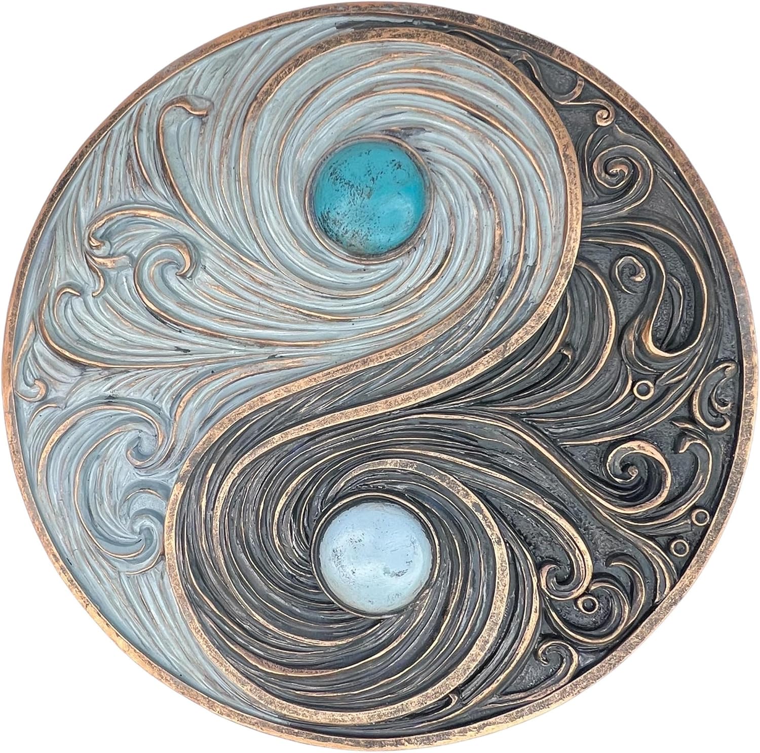 Top Brass Yin and Yang Swirling Waves Wall Sculpture – Spiritual Cosmic Duality Symbol – The Philosophy of Balance Art Décor – Feng Shui Opposite But Interconnected Top Brass Yin and Yang Swirling Waves Wall Sculpture – Spiritual Cosmic Duality Symbol – The Philosophy of Balance Art Décor – Feng Shui Opposite But Interconnected