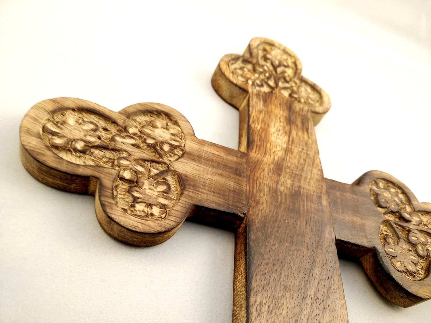 Iconsgr Handmade Christian Greek Orthodox Wood Carved Cross / 1a