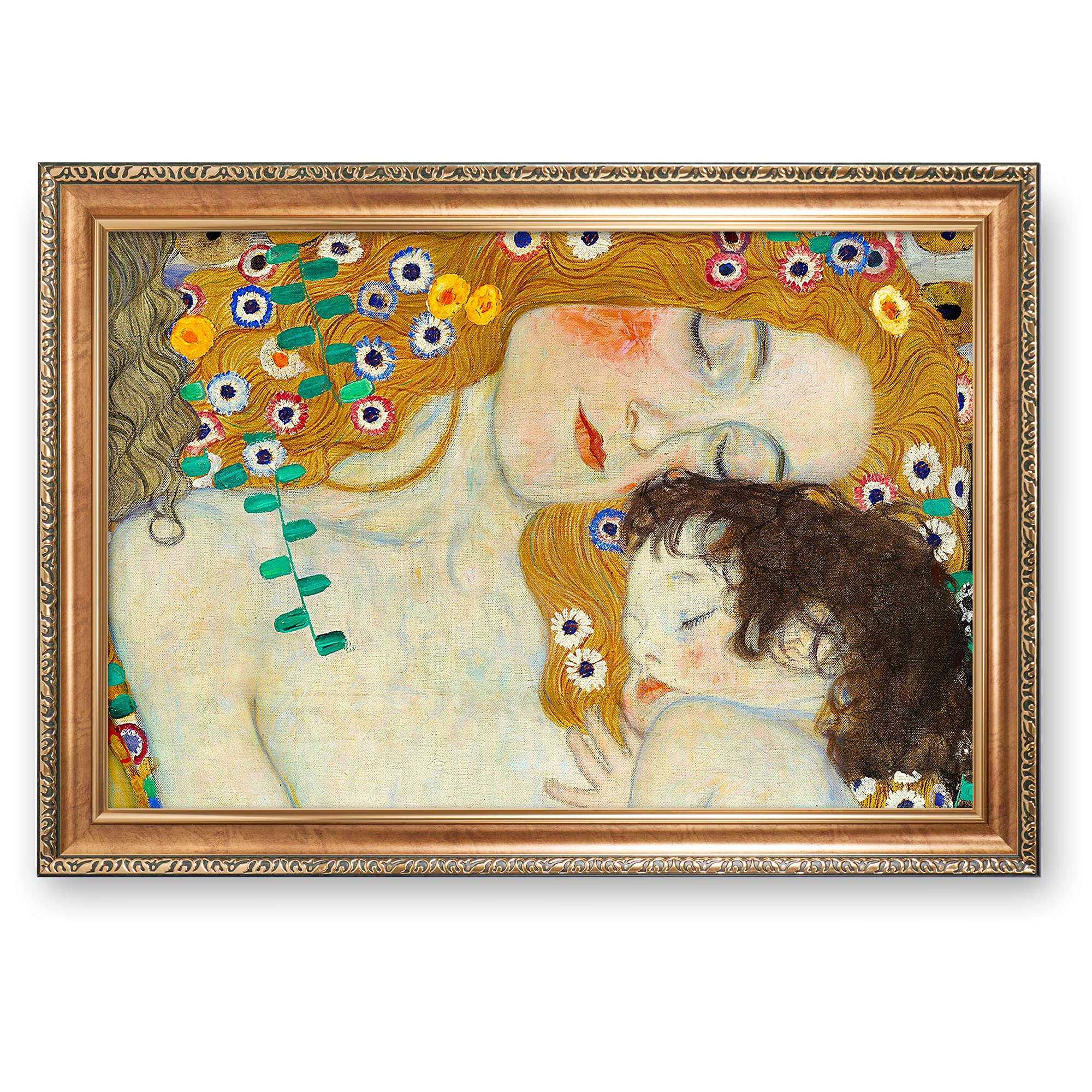 クラシック女性像 絵画 金色フレーム Amazon.co.jp: The Three Age of Woman Detail 1905 キャンバスアート