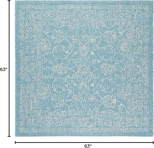 Vista 96 de SAFAVIEH Courtyard Collection - Alfombra decorativa, 2 pies 3 pulgadas x 5 pies, turquesa, no desprende pelusa y de fácil cuidado, para interiores