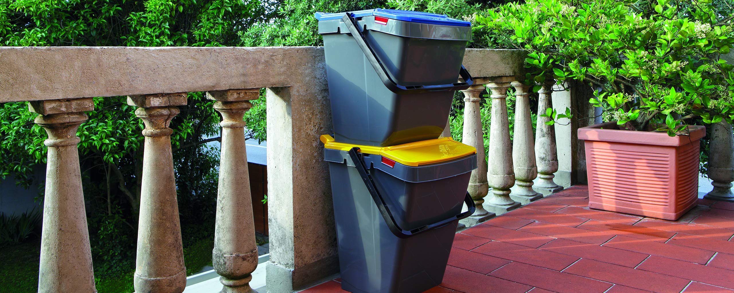 MATTIUSSI TRIS CONTENITORI IMPILABILI PER RIFIUTI EASY TWIN 30L