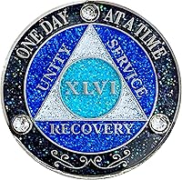 Vista 39 de (Años 1-50) AA Moneda de recuperación de 29 años, Medallón de Alcohólicos Anónimos, Moneda de Metal, Chapado en Color Plata, Moneda de Metal