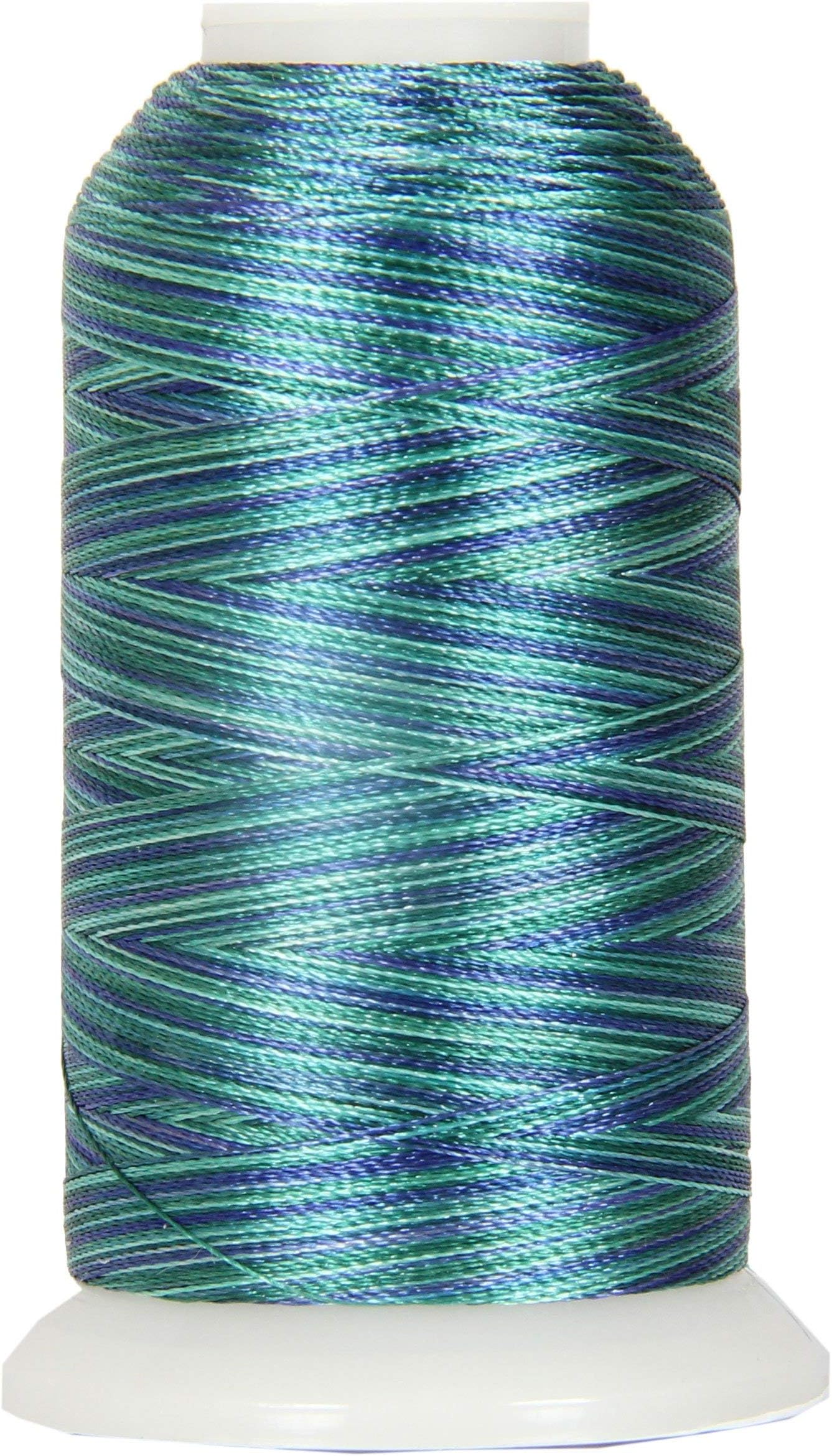 Threadart Variegated Polyester Embroidery Thread - 40wt - 1000m - 25 Colors Available - No. 17 - Teal Ocean