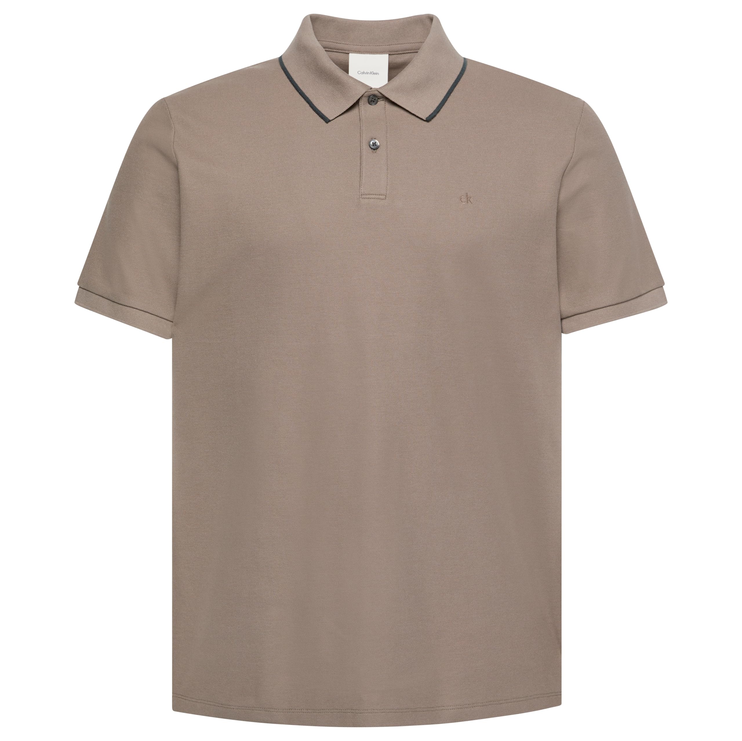 Calvin Klein Men's Short Sleeve Refined Pique Tipped Classic Polo