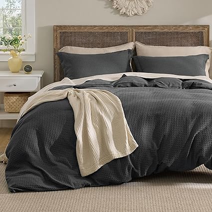 Bedsure Luxury Waffle Duvet Cover Queen Size