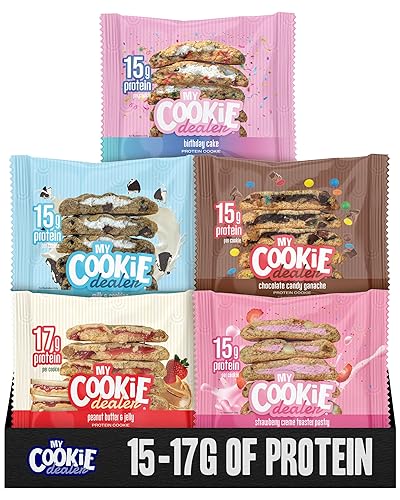 My Cookie Dealer Protein Cookies, Variety Pack (5-Pack, 2.2oz Each)