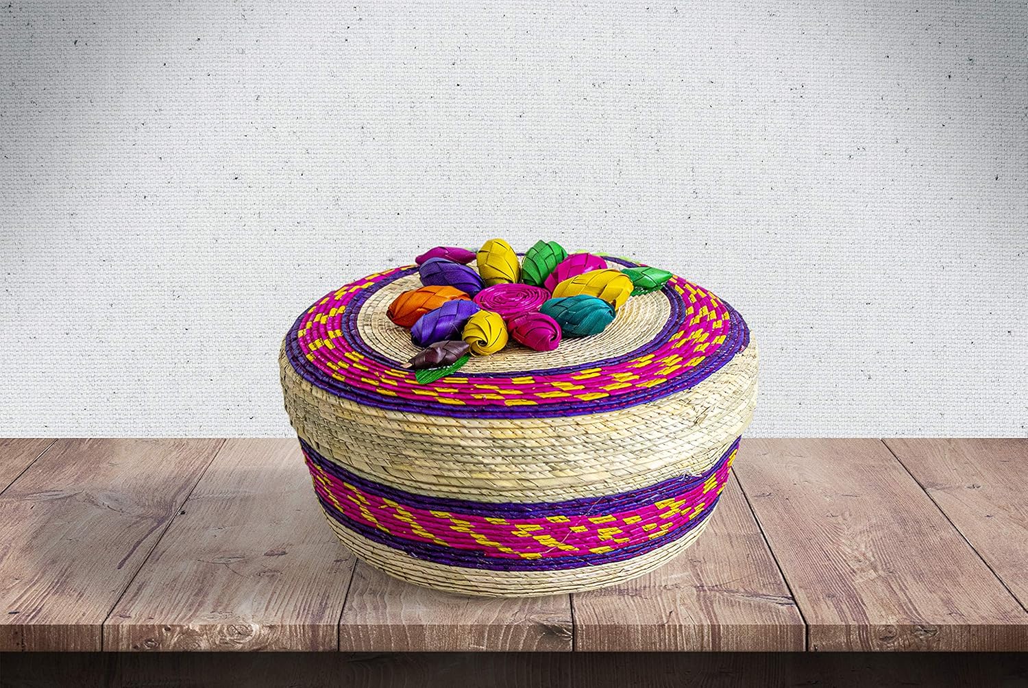 2Pack Genuine Mexican Handwoven Tortilla Basket, Fiesta
