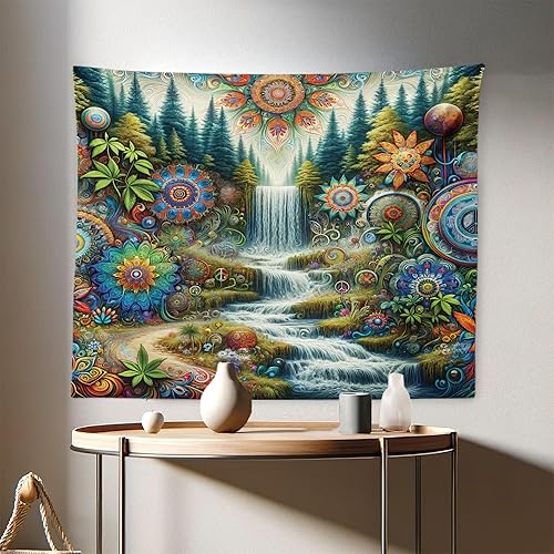 Miniatura 215 de Ambesonne Tapiz gótico, patio con hiedra encantada en la puerta antigua al bosque, colgante de pared ancho para dormitorio, sala de estar, 2-Verde