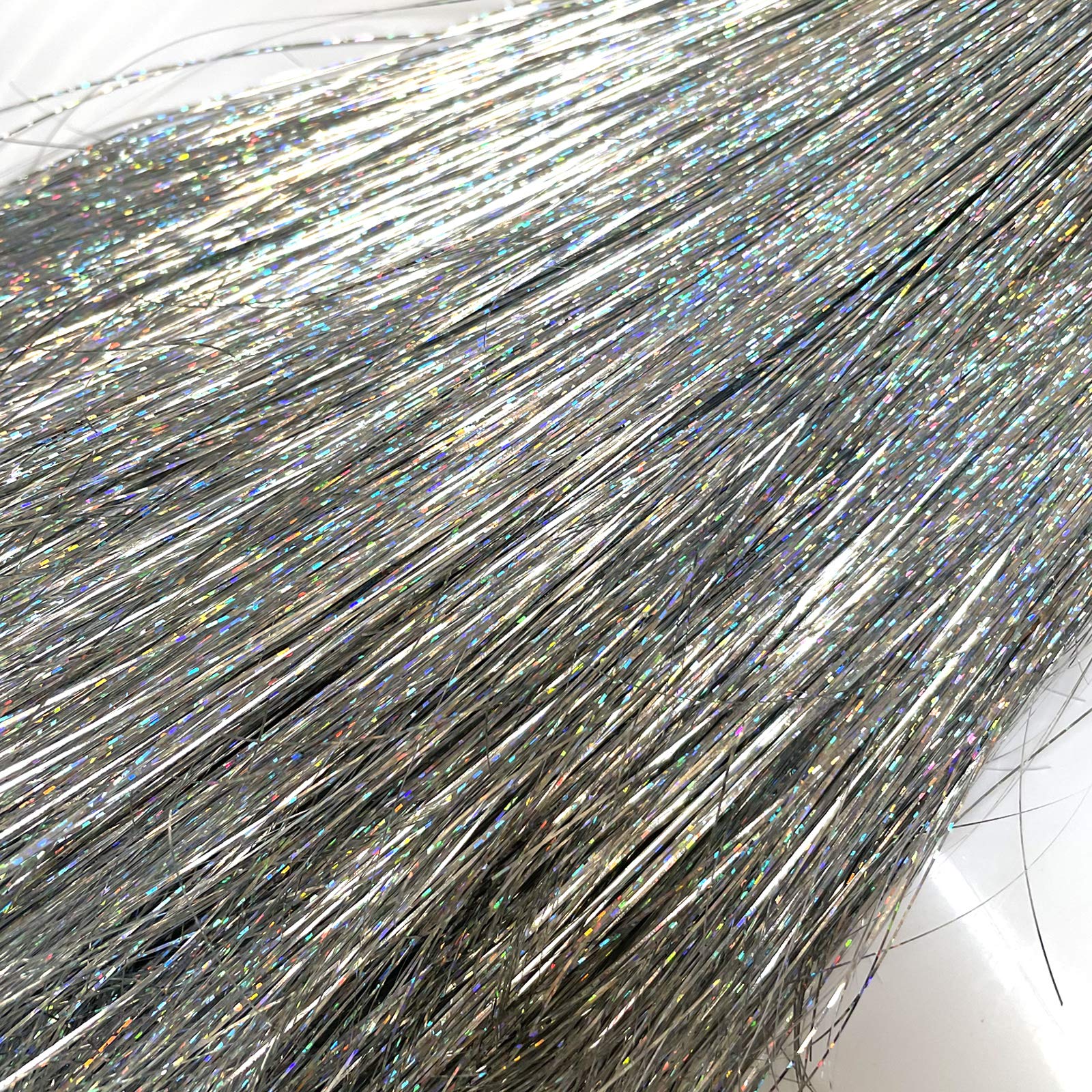 llxieym Icicle Tinsel Garland Iridescent Tinsel Strands Foil Fringe Icicles for Chrismtas Tree Holiday Decoration Party Supplies (8000, Silver)