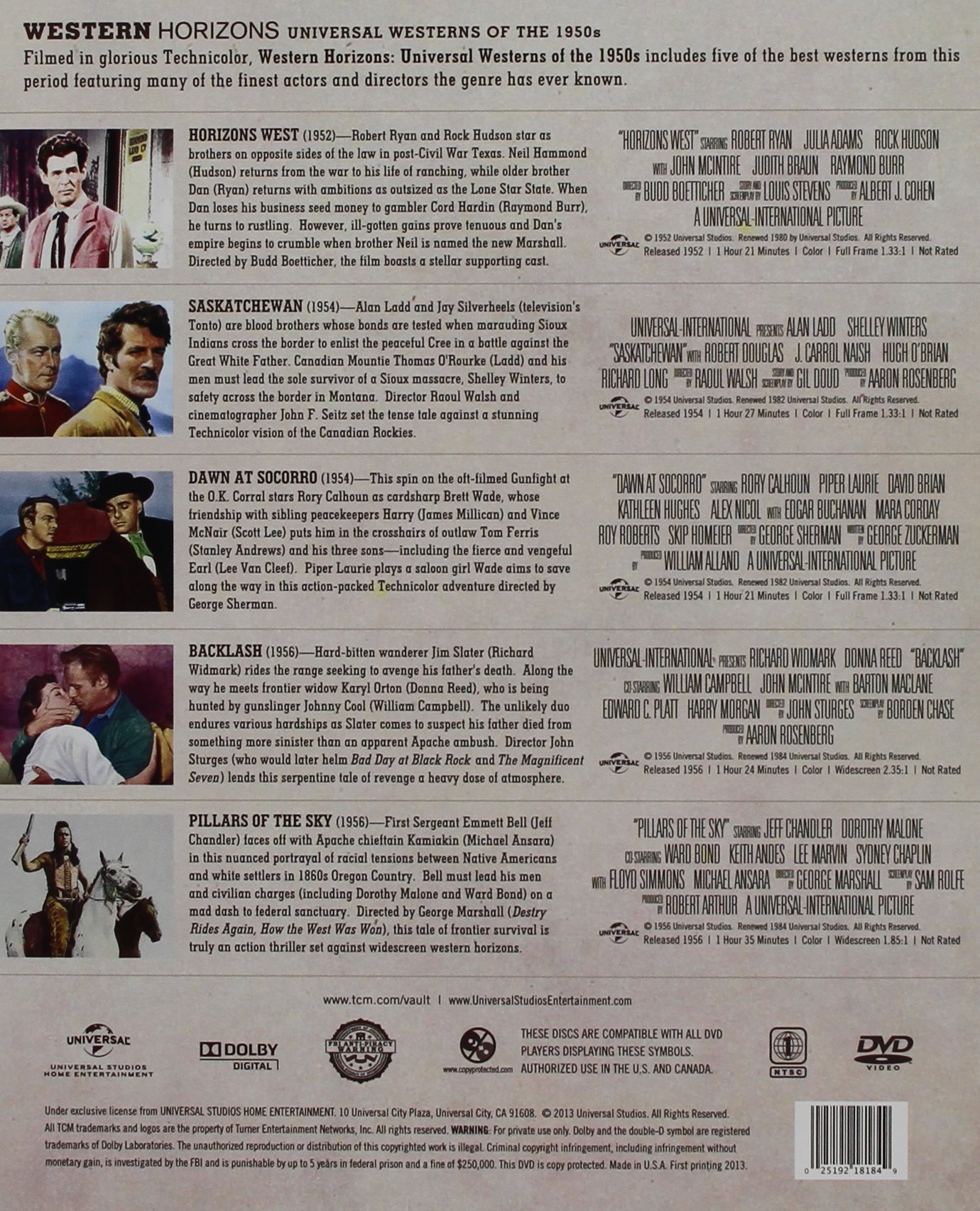 Western Horizons: Universal Westerns Of 1950'S (5 Dvd) [Edizione: Stati Uniti]