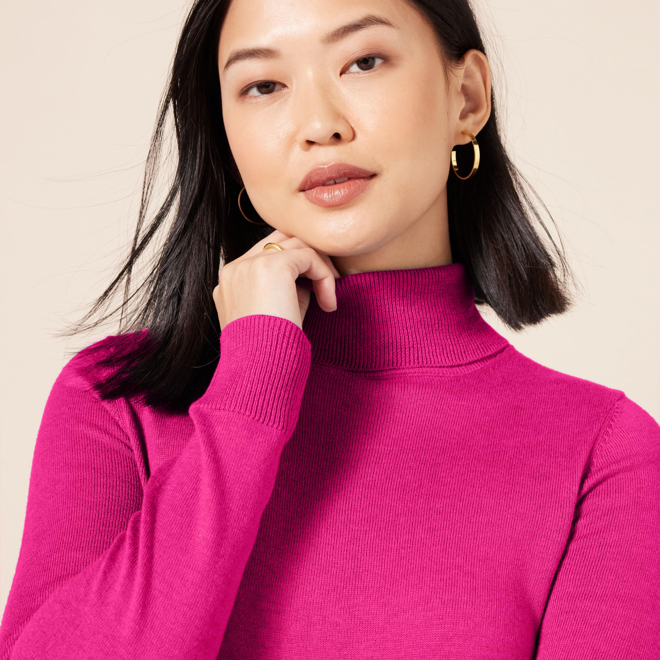 Amazon Essentials Donna Maglione A Collo Alto E Maniche Lunghe Leggero con vestibilità Classica (Taglie Forti Disponibili)