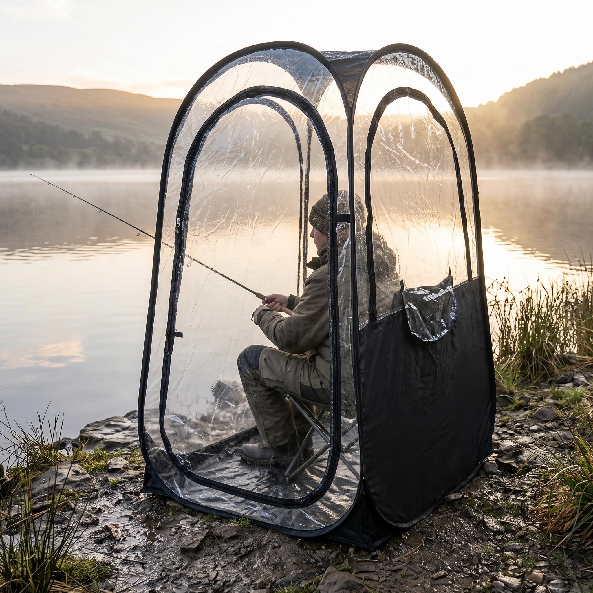 Homyl -up portatile trasparente per pesca e riparo sportivo 1-2 persone