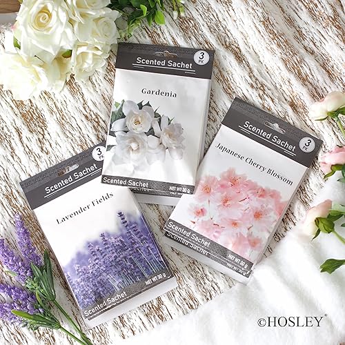 Miniatura 2 de Hosley Gardenia Sachet perfumado Juego de 12 bolsitas de 1 onza cada uno para cajones o armarios. Regalo ideal para bodas, ocasiones especiales,