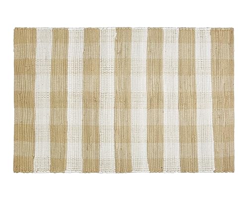GLAMBURG Cotton Buffalo Check Plaid Rug, Washable Handwoven Checkered Rug,