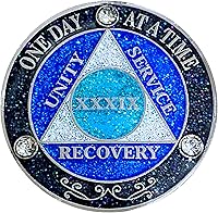 Vista 19 de (Años 1-50) AA Moneda de recuperación de 29 años, Medallón de Alcohólicos Anónimos, Moneda de Metal, Chapado en Color Plata, Moneda de Metal