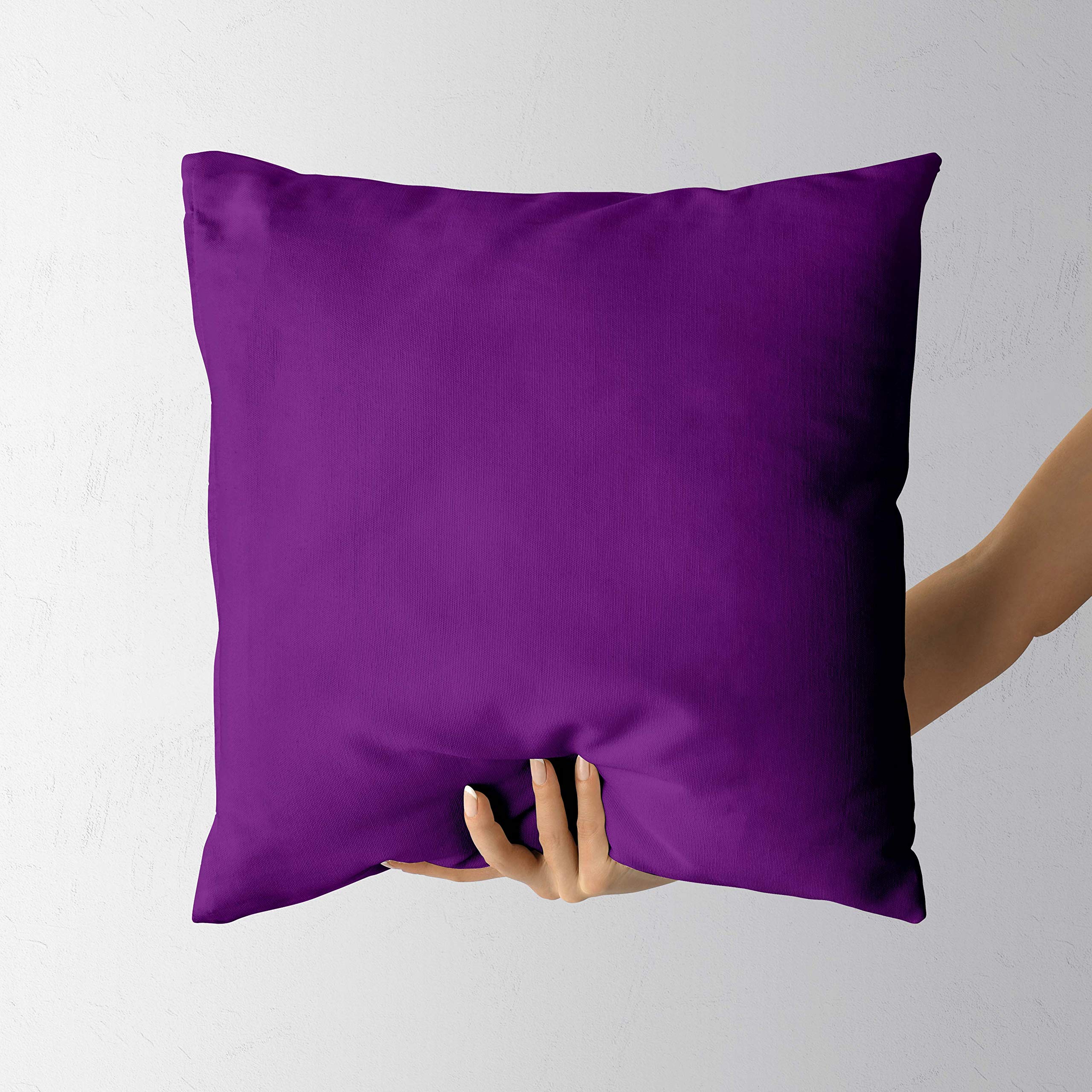 SAFFRON - Set di 2 federe per Cuscino, in Cotone Resistente, sfoderabile, Imbottitura Non Inclusa, Cotone, Viola, 30x30 inch
