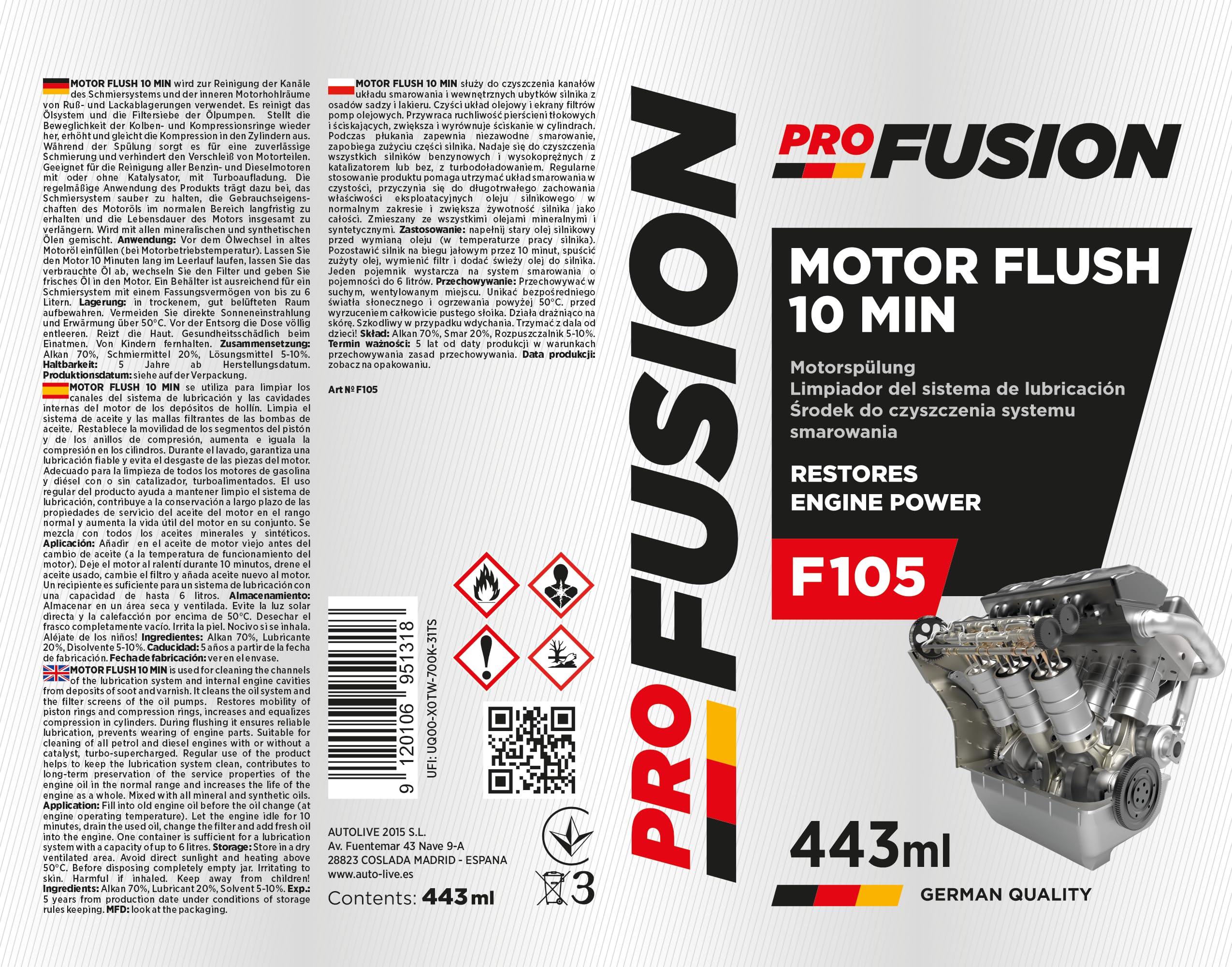 PROFUSION F105 Motor Flush 443 ML 24 24 Pieces in Box