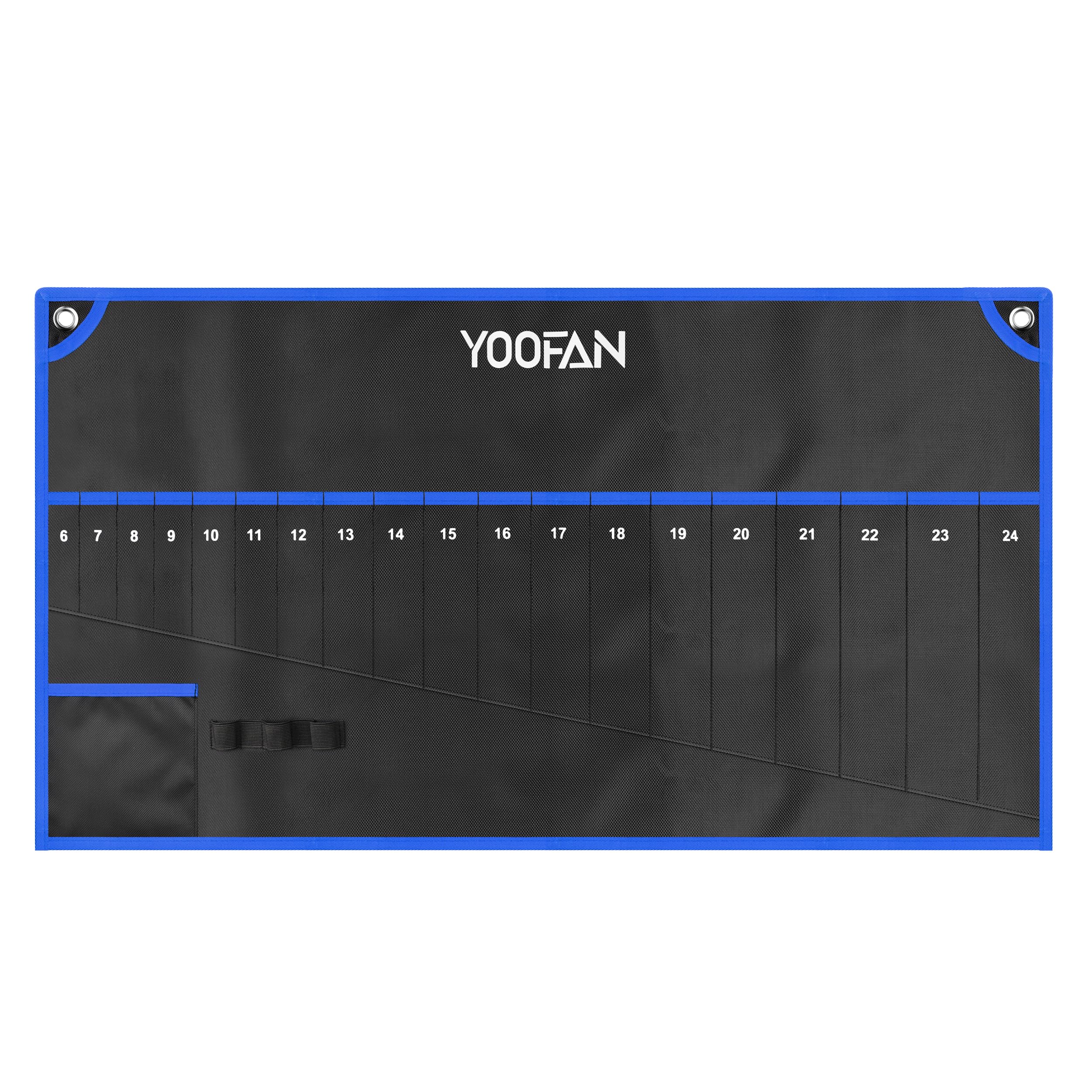 YOOFAN Wrench Roll Up Pouch – Wrench Organizer Bag with Handle, Wrench Holder for Hanging (19+1 Metric)