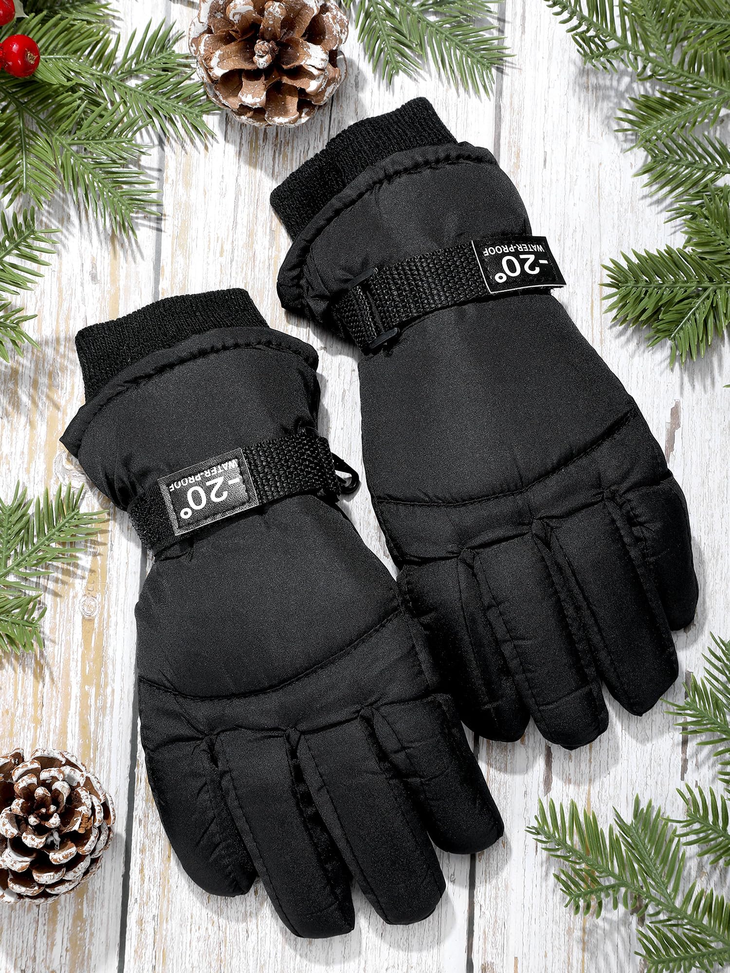 Bencailor 6 paia di guanti invernali per bambini guanti da sci impermeabili ragazzo ragazza caldo neve snowboard guanti per freddo unisex