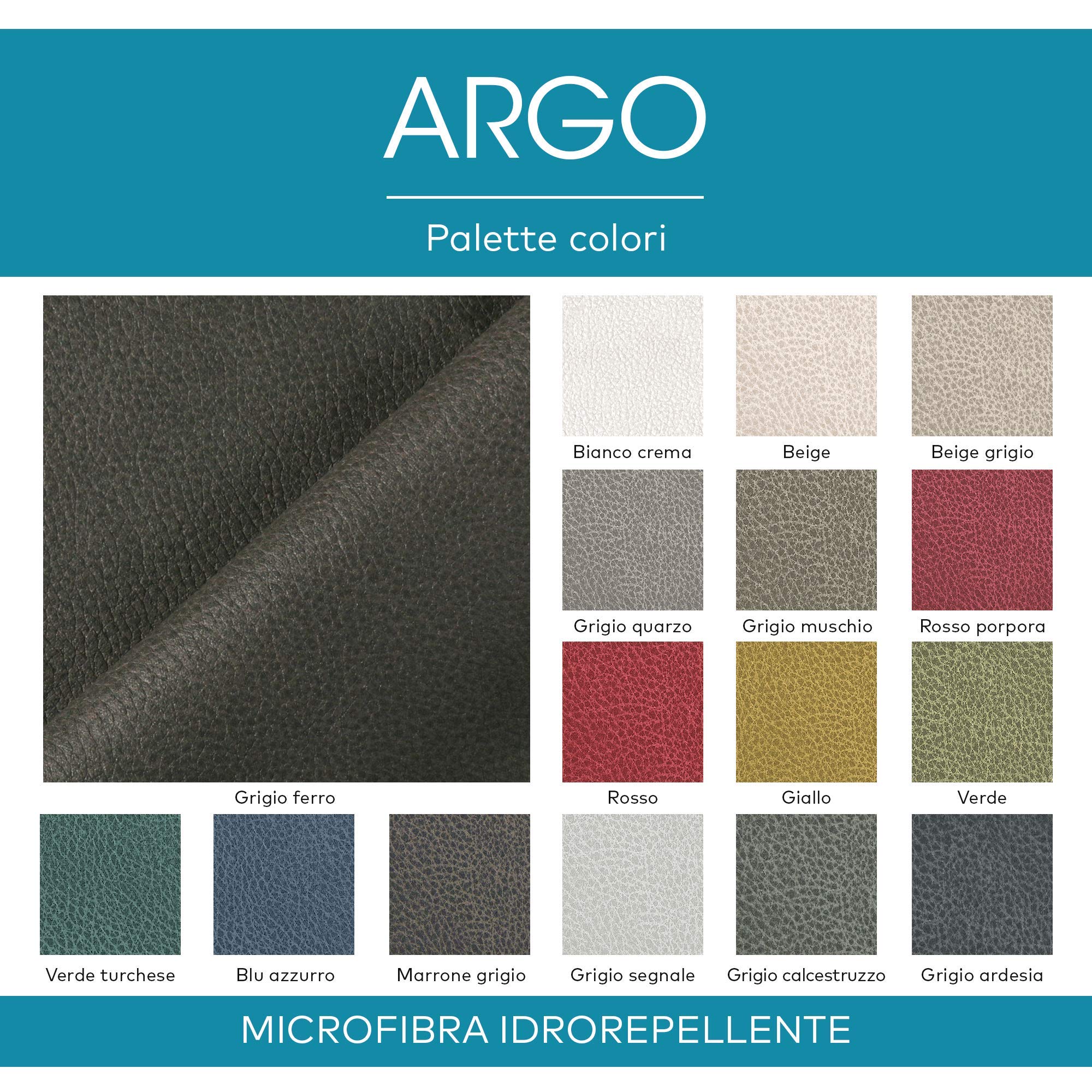 Deshome Argo Stoff Meterware aus weicher Mikrofaser wasserabweisend Höhe 140 cm Lederoptik für Polstermöbel Sofa Stuhl (Moosgrau, 10 Meter)