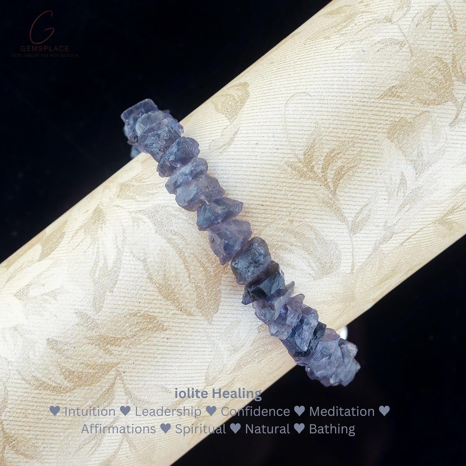 Natural Iolite Raw Bar Bracelet, Rough Stones, Silver Plated, Chakra Healing Crystals, Adjustable Slider, Women Jewelry, Mothers Day Gifts - Image 4