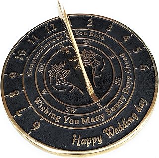 ARTIZANSTORE Brass Sundial Wedding Gift Idea A Sunny Days Sundial Great Marriage Present for The Bride and Grooms Garden Or Home Decor, Green