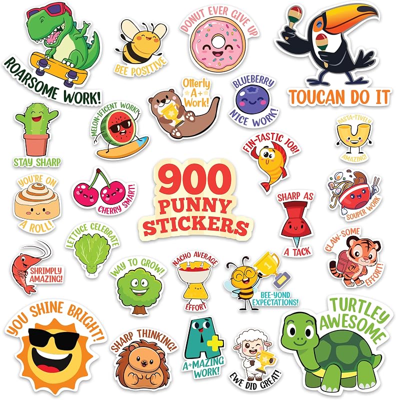 Decorably 900 Teacher Stickers for Kids Classroom, Reward Stickers | Teacher Stickers for Classroom, Reward Charts, Positive Reinforcement & Kids