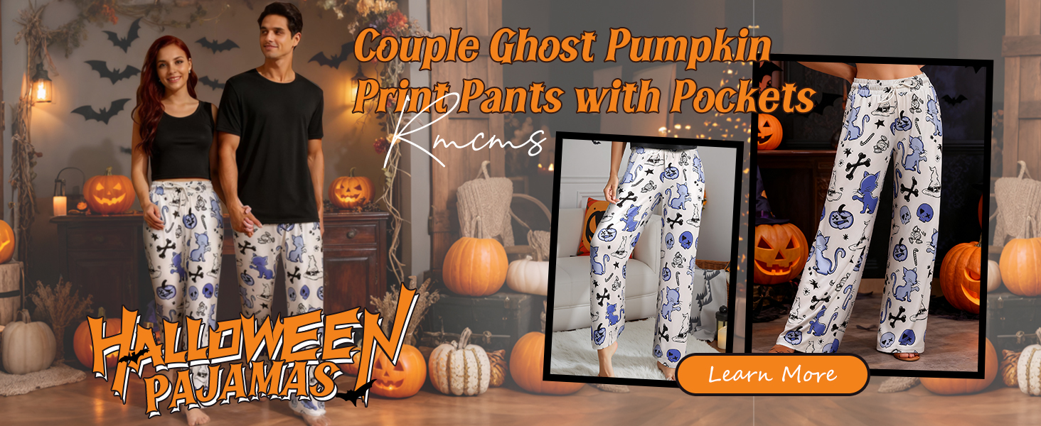 Amazon.com: RMCMS Couples Cute Halloween Ghost Pumpkin Print