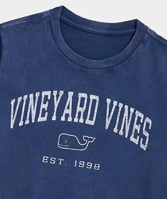 vineyard vines Boys Heritage Logo Garment-Dyed Short-Sleeve Tee