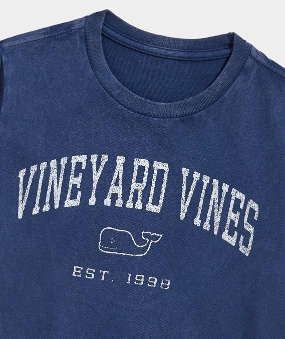 vineyard vines Boys Heritage Logo Garment-Dyed Short-Sleeve Tee