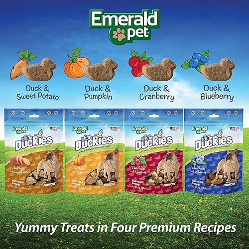 Miniatura 7 de Emerald Pet Little Duckies Duck Dog Treats - Golosinas naturales crujientes y sabrosas para perros, hechas con carne de pato asada rica en