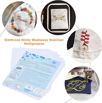 Sticky Wash Away Embroidery Stabilizer Self-Adhesive Printable 8.5 x 11 7pcs / Pack