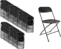 Vista 14 de BTEXPERT Juego de 10 sillas plegables de plástico negro, marco de acero, silla comercial de alta capacidad para eventos, juego ligero para oficina