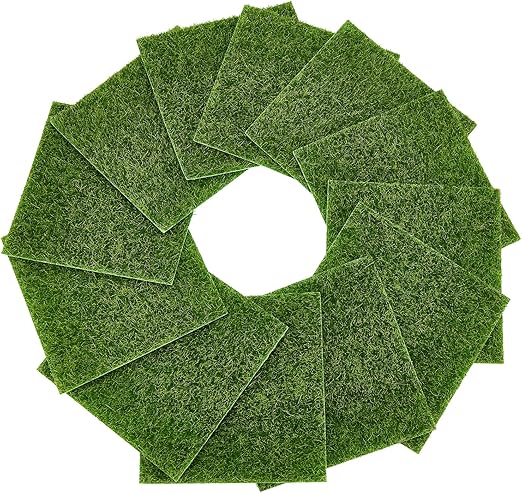 Amazon Co Jp Ahandmaker 12個の妖精人工芝芝生 緑の生命のような庭の芝生のミニチュアの装飾ドールハウスdiyクラフトのための偽の草の人工法 屋内屋外装飾 6x6インチ Diy 工具 ガーデン