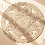 Craft Trade Oval Jute Zone Rug, 4x6 Pieds, Tapis de sol tressé à la main naturel, Rouille de jute ovale réversible pour salon, chambre et salle à manger Space