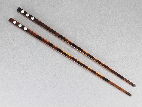 Miniatura 2 de Juego de 2 palos de plástico para cortar el pelo de tortuga marrón, accesorios de 7.5 pulgadas de largo, juego de 2