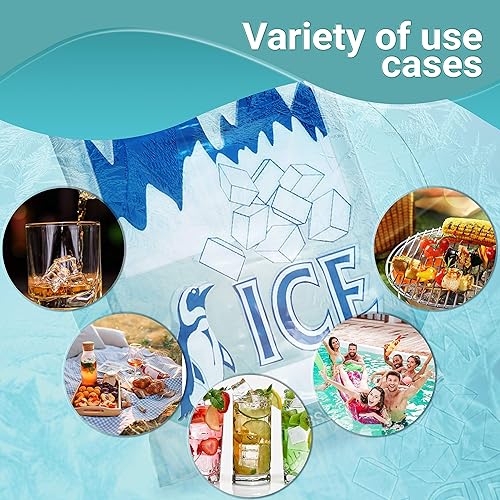 Miniatura 7 de APQ - Paquete de 1000 bolsas de hielo con lazos giratorios de 11 x 20. Bolsas de hielo impresas con bloque de escritura en bloque de 11 x 20.