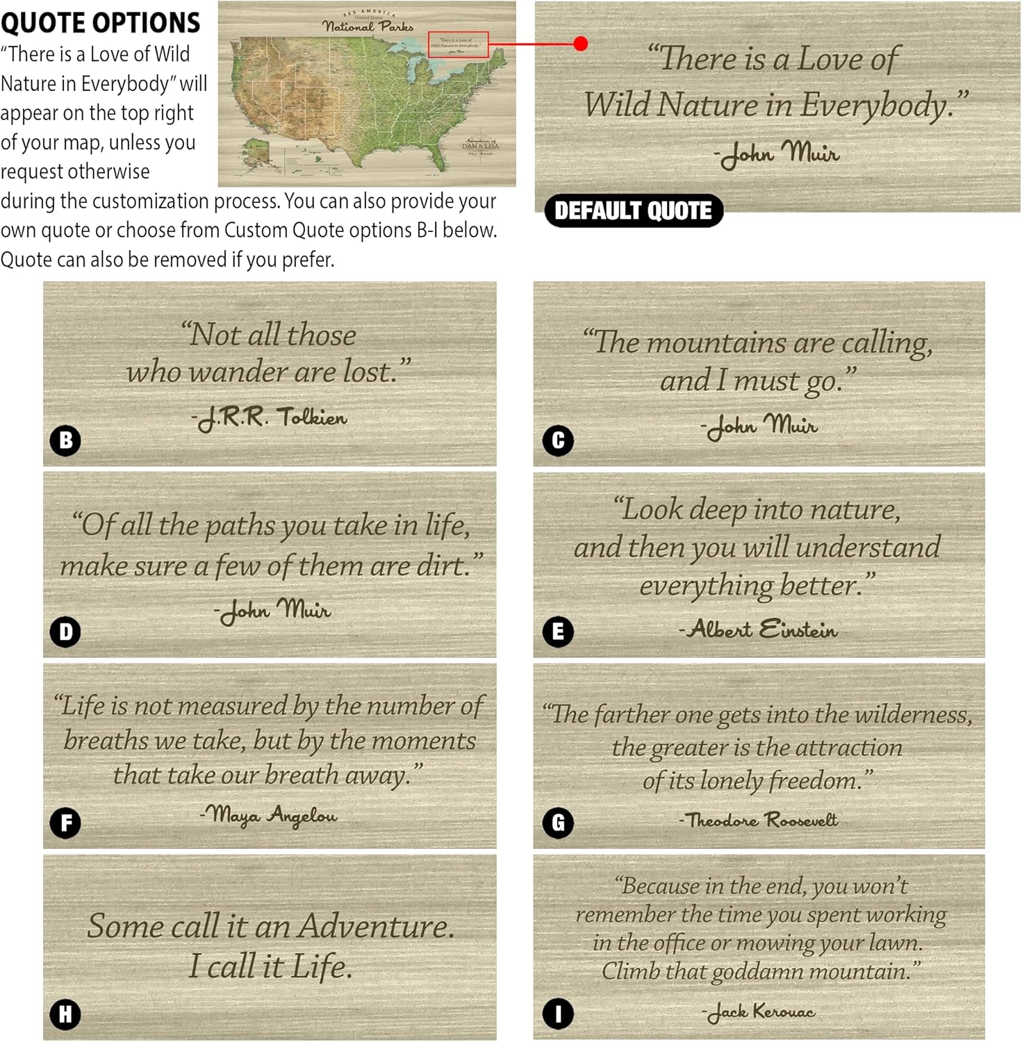 HolyCowCanvas Personalized United States Map on Canvas with National Parks & Monuments, Customize, US Map with Pins to Mark Travels with Push Pins (Cities, Parks & Monuments)