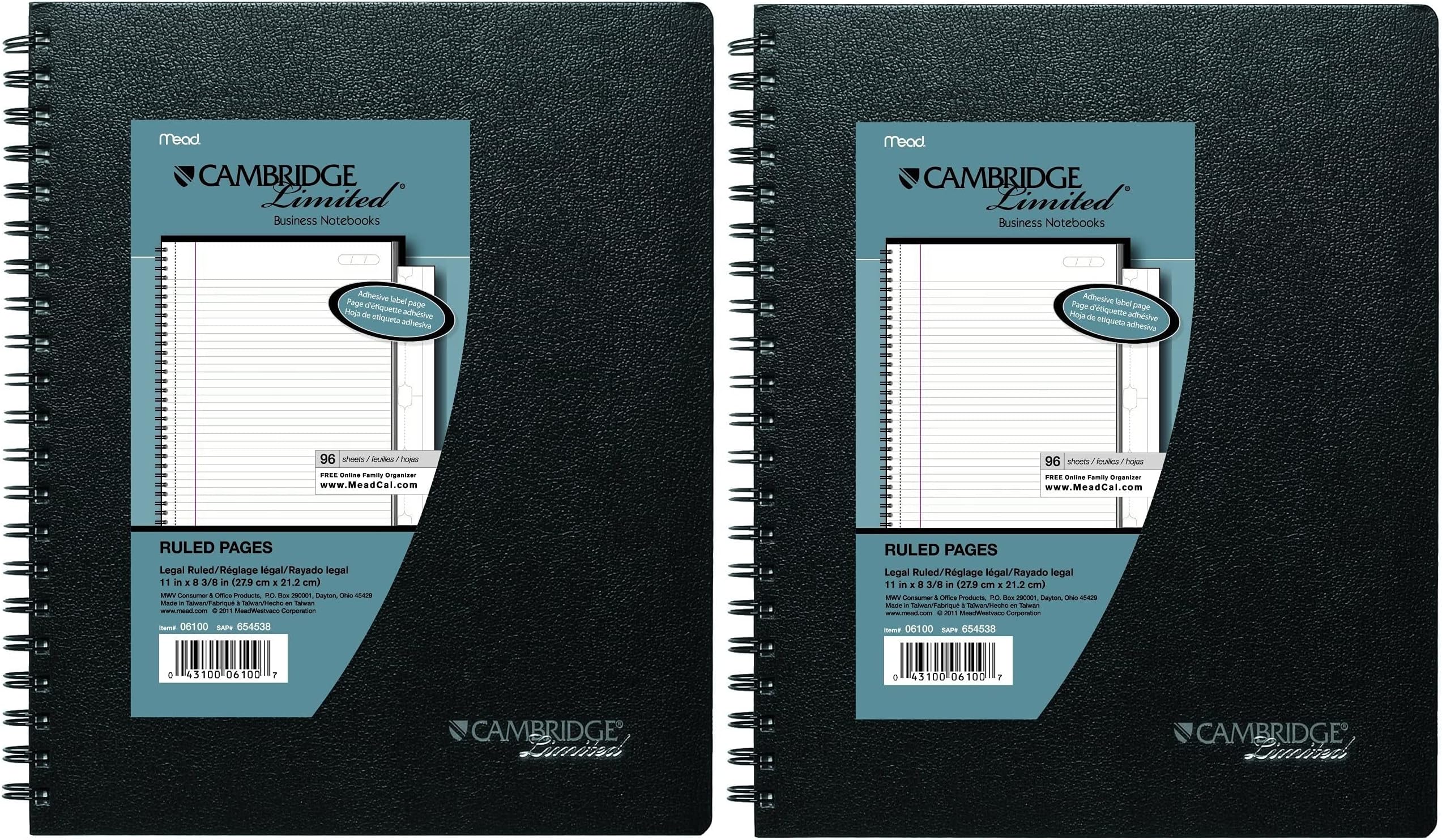 Cambridge Business Notebook with Pocket, Hardbound, 81/4