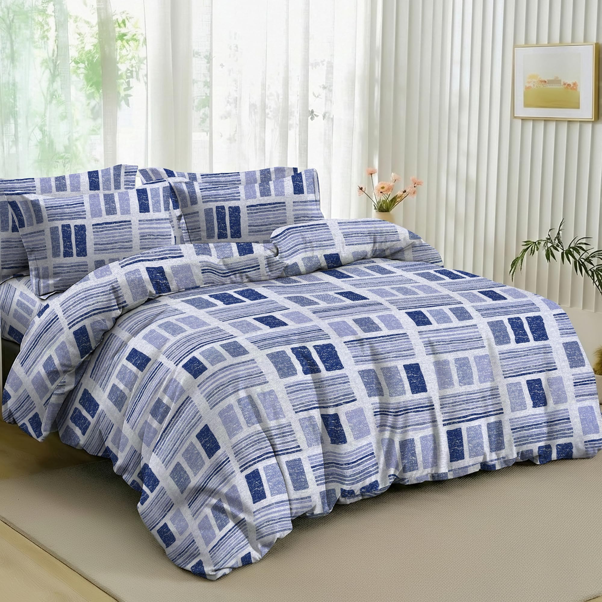 RAYBedding Floral Single Duvet Cover Set with Pillowcase – Soft Luxury Printed Bedding, Floral Pattern Quilt Cover with Button Closure & Corner Ties, Comfortable Single Bed Bed Linen