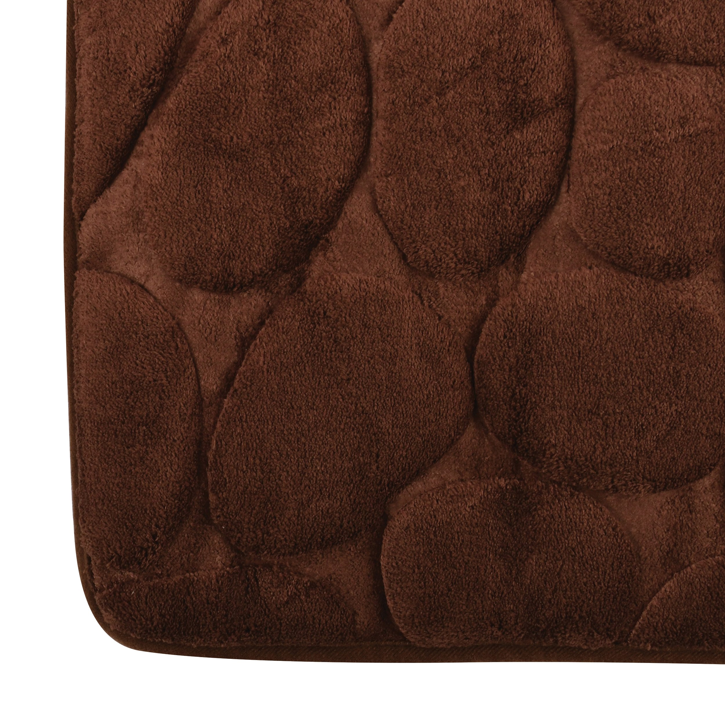 MSV 141068 "Pebble" Bath Mat with Foam Fibres, Chocolate Brown, 40 x 60 cm, 40 x 60 cm (Rectangular) - Image 3